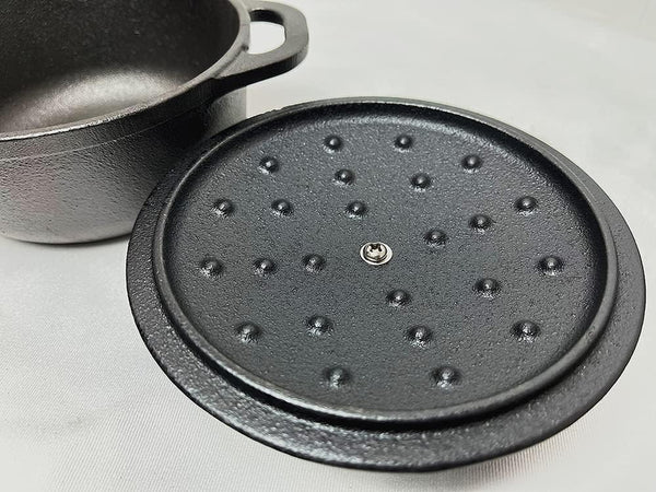 Cast Iron Pre Seasoned Mini Cast Iron Bread Bowl Dutch Oven Set of 2 Black8