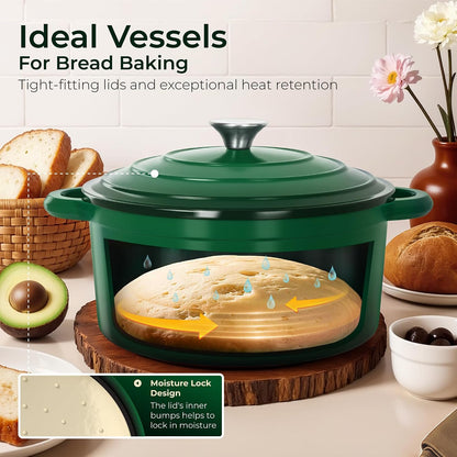 7Pcs Enameled Cast Iron Cookware Sets, Emerd | Non Toxic Pots and Pans Set, Induction Compatible, PFOA & PFAS Free3
