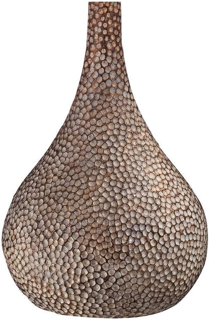 Chalane 31 1/4" Large Table Lamps Set of 2 Hammered Bronze Gourd | Farmhouse Brown Rustic Coastal Modern Living Room Bedroom Bedside Nightstand House Office Home Family White Shade End6