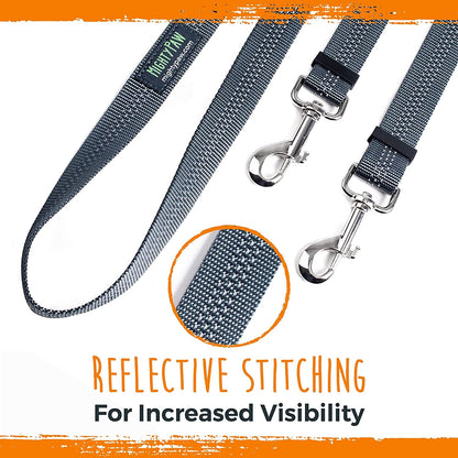 Mighty Paw Double Dog Leash, No Tangle Adjustable Split Lead for Two Dogs | Fits 0-100 Lb, 16-24 in Range, Reflective Stitching, Waterproof, Neoprene Padded Handle4