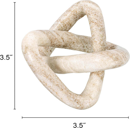 Creative Co-Op Modern Decorative Marble Link Knot, Beige2