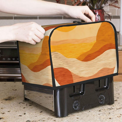 Morden Art Print Toaster Cover 2 Slice Long Slot, Orange Bread Maker Cover Washable Dust Protection Kitchen Small Appliance Toaster Oven Cover for 2 Slice6