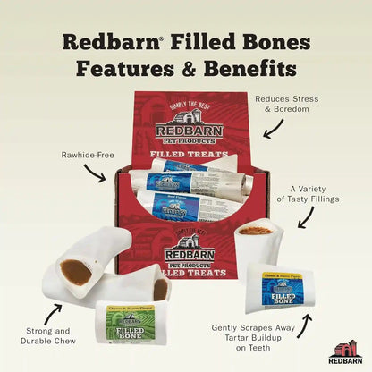 Redbarn Pet Products Small Filled Dog Bones, Peanut Butter Flavor - Long Lasting Stuffed Femur Chew Treat Made in USA - 4 Count - Packaging May Vary6