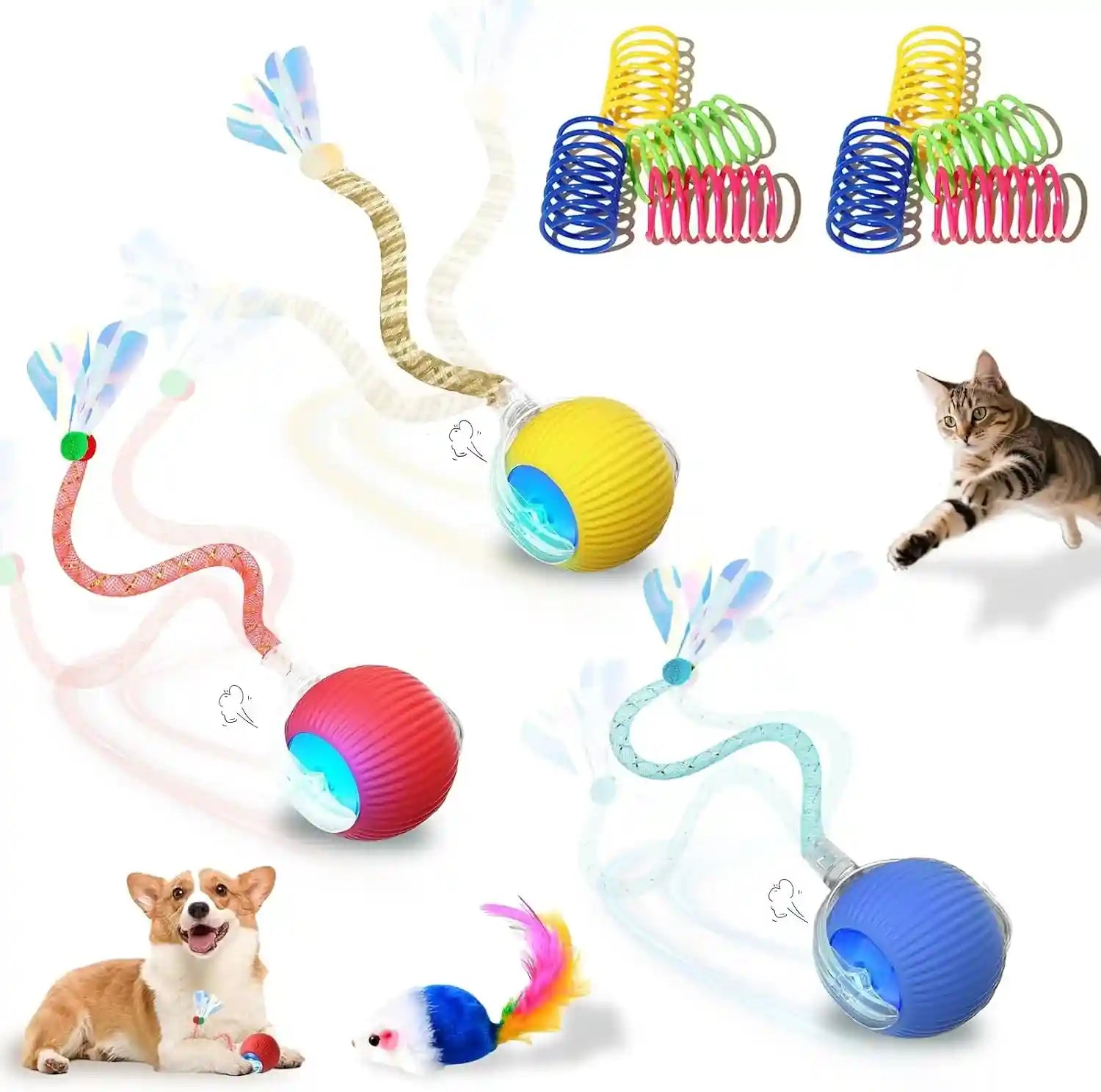 2-pack-usb-rechargeable-smart-cat-toy-ball-360-rotation-automatic-moving-chase-toy-obstacle-avoidance-interactive-play-with-4-spiral-springs-enrichment-toys-for-indoor-cats-puppies-small-dogs