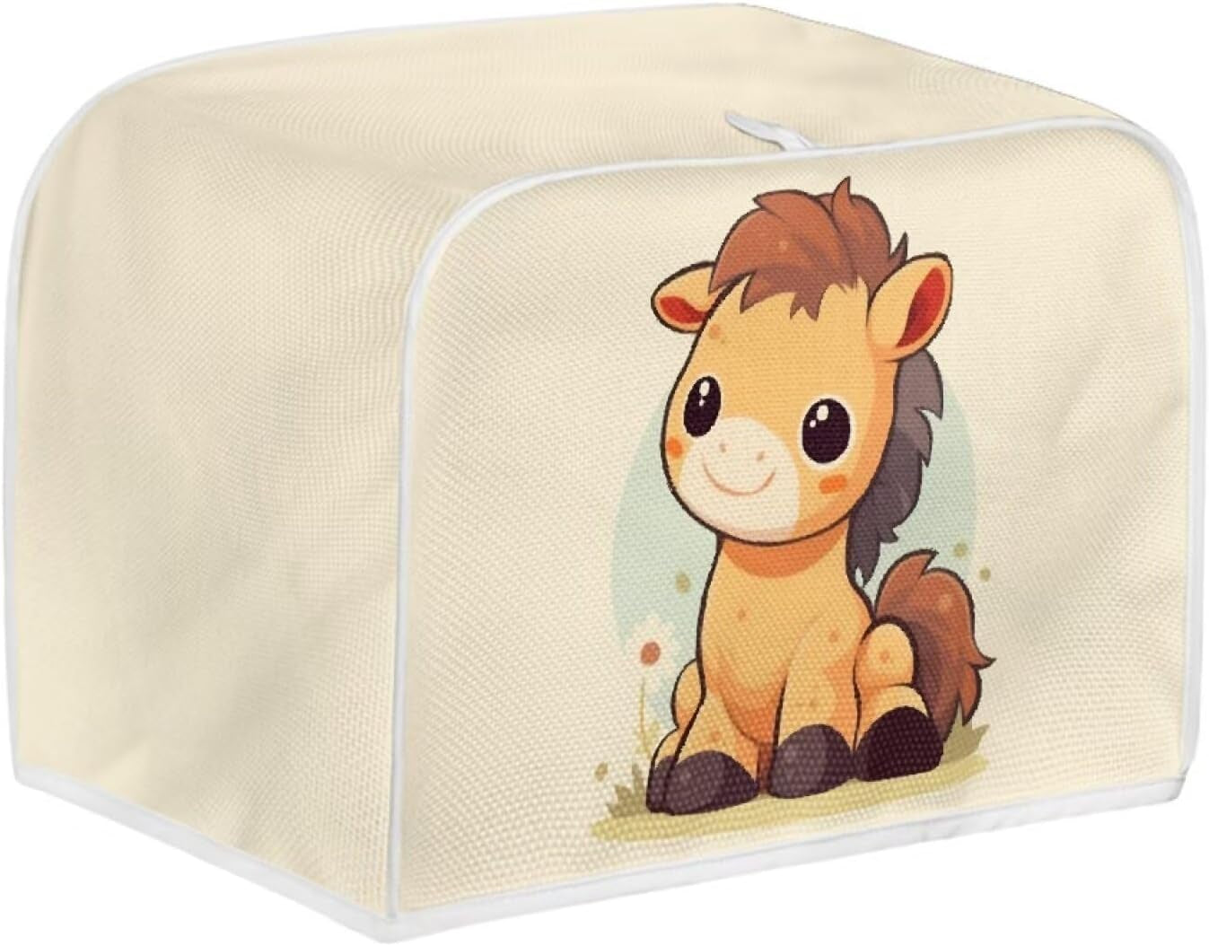 cartoon-horse-2-4-slice-slot-toaster-cover-cute-horses-bread-toaster-oven-funny-zoo-animal-with-woolen-ball-kitchen-appliance-cover-dustproof-for-standard-size-l