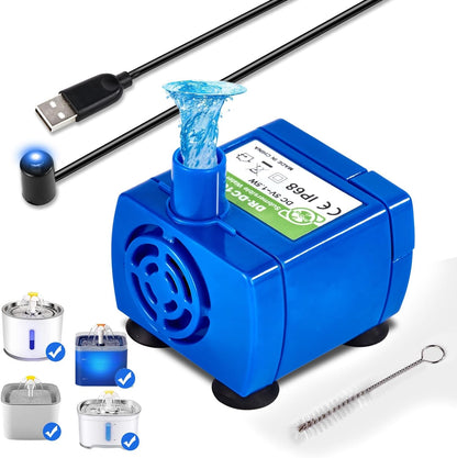 Cat Water Fountain Pump, Pet Water Fountain Pump Replacement Pump DR-DC160 Motor for for Round, Cubic, Flower Cap Cat Fountain1