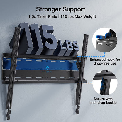Tilting TV Wall Mount Bracket Low Profile for Most 23-60 Inch LED LCD OLED, Plasma Flat Screen Tvs with VESA 400X400Mm Weight up to 115Lbs, Fits 16" Wood Stud3