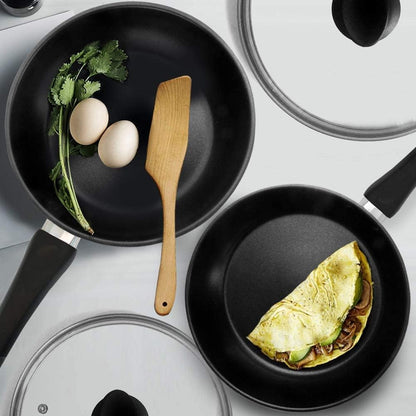 Nonstick Frying Pan Set of 2 (9.5 & 11 Inch) with Glass Lids - Skillet & Omelet Pan Cookware Set, Nickel Free Stainless Steel, Induction Compatible1