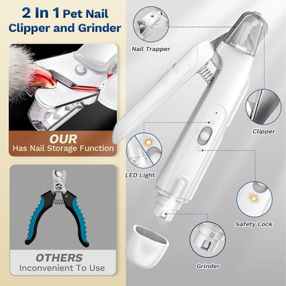 2-In-1 Dog&Cat Nail Clippers with Light, Type-C Pet Claw Trimmer & Grinder7