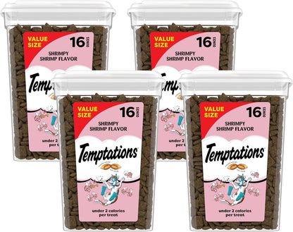 Temptations Classic Crunchy Cat Treats, Shrimpy Shrimp, 16 Oz | under 2 Calories per Treat, 100% Complete & Balanced Adult Cat, Resealable Stay-Fresh Tub, Use as Snack, Meal, or Food Topper12