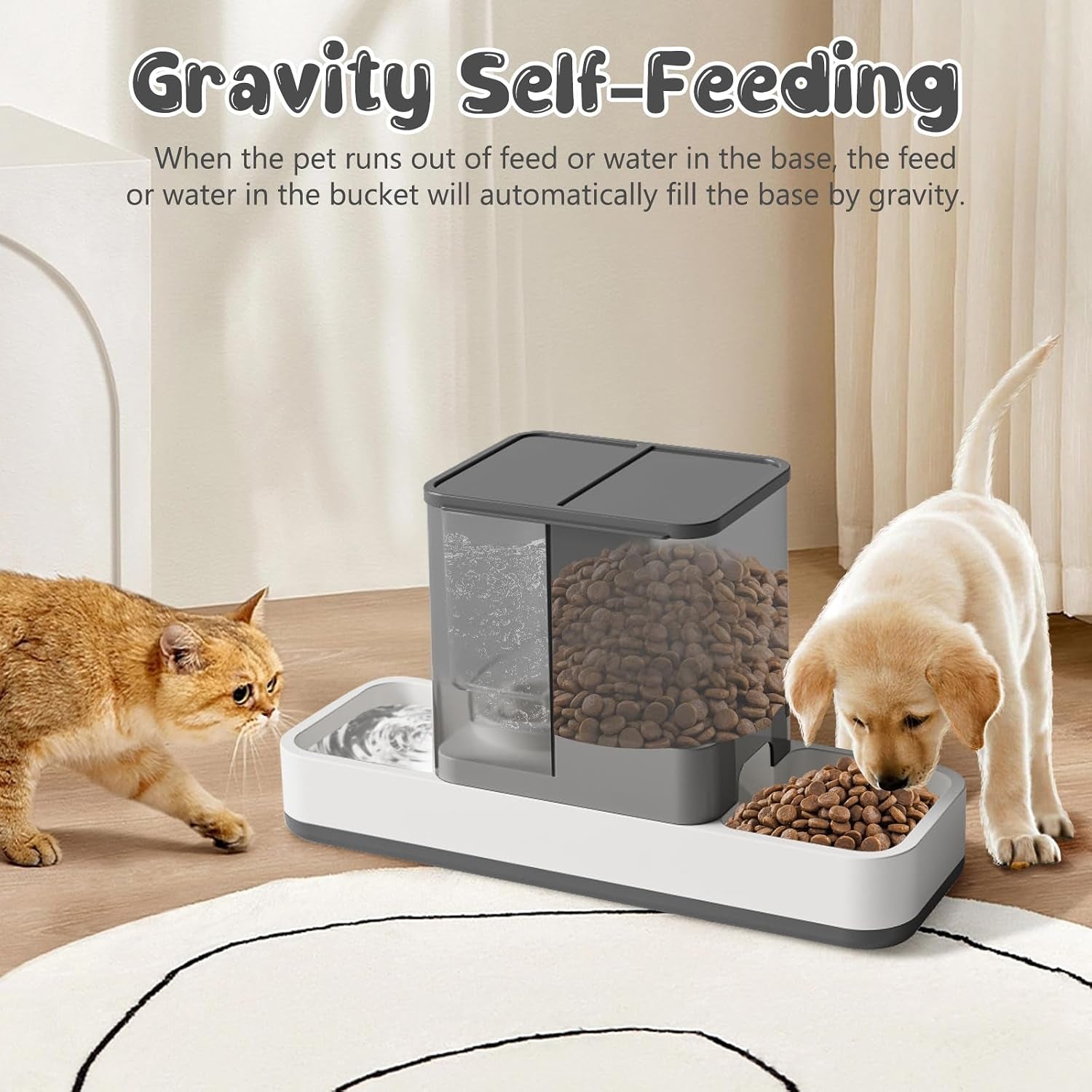 gearroot-automatic-cat-feeder-and-water-dispenser-2-in-1-gravity-pet-food-feeder-and-water-dispenser-detachable-cat-food-dispenser-for-small-dogs-and-cats-gray