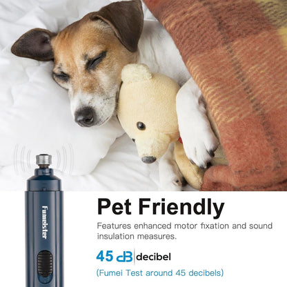 Pet Nail Grinder for Dogs - Quiet 2-Speed Type-C Rechargeable Dog Nail Trimmer, Low Noise Paw Grooming for Dogs & Cats (Blue)4