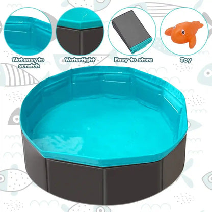 Cat Pool Toy, Water Toys for Cats, Best Cat Toys for Bored Indoor Cats, Hunting Toys for Indoor Catss, Portable Play Mat, Pet Swimming Pool for Self Play Enrichment (1Pcs Pool + 6Pcs Toy)5