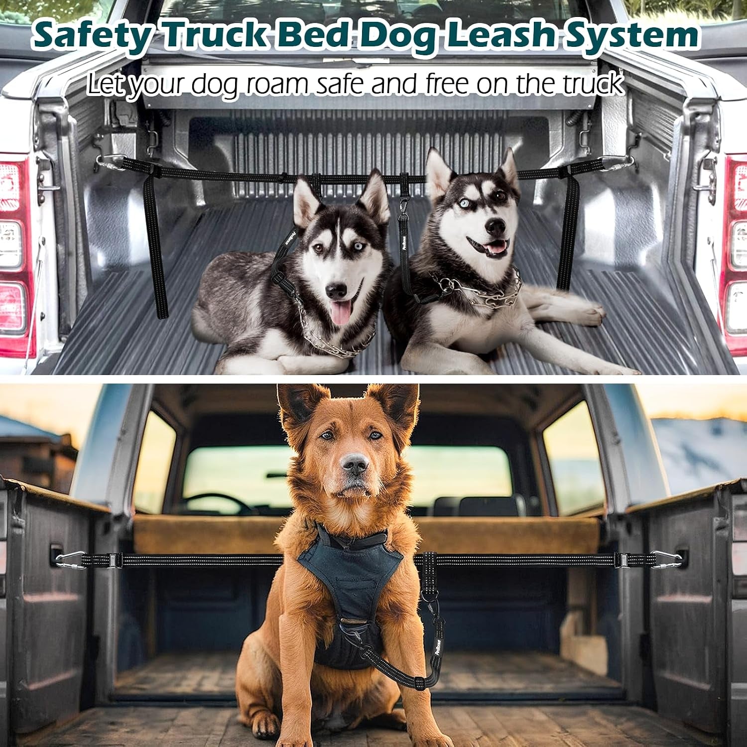petbonus-truck-bed-dog-leash-functional-safety-dog-truck-bed-tether-for-1-dog-truck-bed-tie-down-system-adjustable-pick-up-bed-restraint-lead-ratchet-tightening-car-harness-belt-black