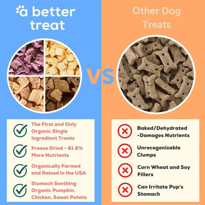 A Better Treat – Organic, Single Ingredient, Freeze Dried Pumpkin, Grass Fed & Finished Beef Liver, Chicken, Sweet Potato Dog Treats & Cat Treats | Natural, Healthy, Diabetic Friendly | Made in USA2