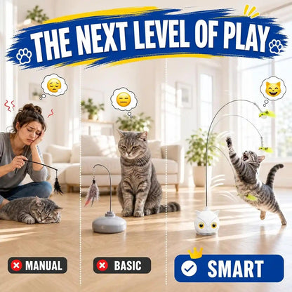 Interactive Cat Toys for Indoor Cats - Automatic Flying Bird Feather Toy with Sticky Suction Base, USB Rechargeable 360° Electric Cat Teaser, Touch Activated Self-Play Toy for Bored Cats4