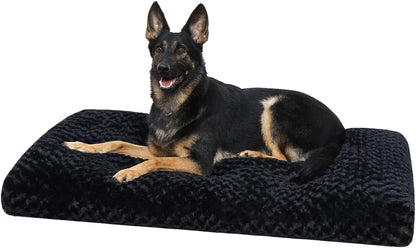 KSIIA Washable Dog Bed Deluxe Plush Dog Crate Beds Comfy Kennel Pad Anti-Slip Pet Sleeping Mat for Large, Jumbo, Medium, Small Dogs Breeds, 35" X 23", Gray9