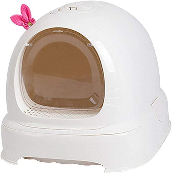 Dog Potty Training Toilet ﻿ Cat Litter Bowl Full Closed Drawer Food Toilet Large Sand Anti-Splashing Pot Pull Deodorant(Pink)7