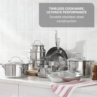 Gourmet 15-Piece Stainless Steel Pots and Pans Set, Induction Compatible3
