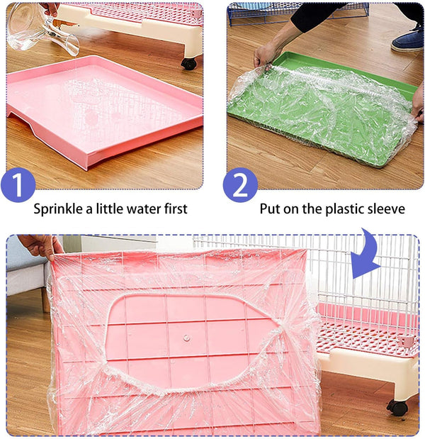 Upcessory 50 Pcs Disposable Cage Liners, Clear Plastic Rabbit Cage Liner Bag, Universal Toilet Film for Bunny, Hamster, Totoro, Hedgehog, Guinea Pig and Small Animals. | Universal Toilet Film for Bunny, Hamster, Totoro, Hedgehog, Guinea Pig and Small Animals(50Pcs, 47In)4