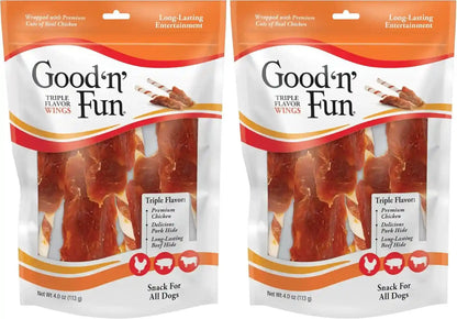 Good 'N' Fun Wings Long-Lasting Dog Treat, with Real Proteins, Premium Chicken and Beef Hide, Supports Dental Health, Mental Stimulation, 4 Oz10
