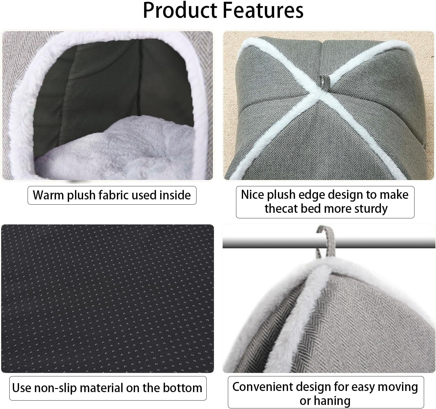 cat-beds-for-indoor-cats-cat-bed-cave-house-tent-for-kittens-and-small-pets-with-washable-cushioned-soft-and-warm-indoor-house-grey-15-inches