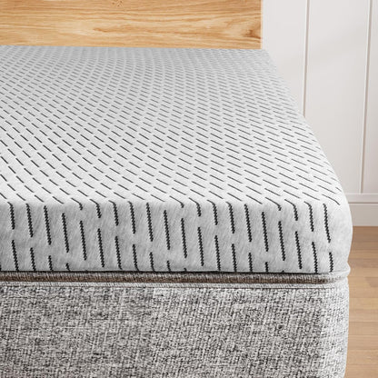 Bamboo Mattress Topper Twin XL Size 3 Inch, Cooling Gel & Bamboo Charcoal Memory Foam Mattress Topper for Back Pain Relief, Firm Dual-Layer Foam Bed Pad with Removable Cover College Dorm1