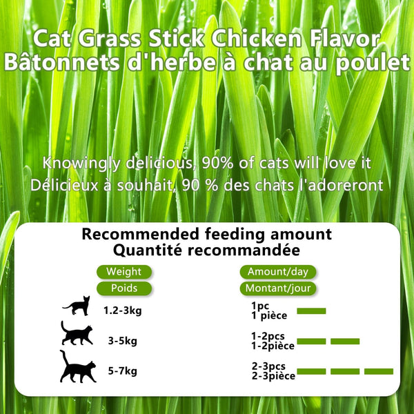 20Pcs Cat Grass Stick Snacks (100G), Freeze Dried Snacks, Catnip, for Cat Dental Care and Hairball Removal, Pampering Gastrointestinal System3