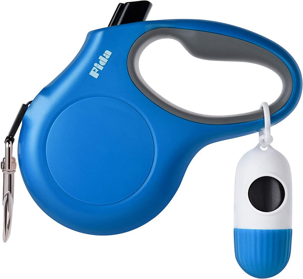 Fida Retractable Dog Leash for Small Breed up to 26 Lbs, 16 Ft Pet Walking Leash with Dispenser and Poop Bags, Anti-Slip Handle, Reflective Strong Nylon Tape, One-Handed Brake (S, White & Pink)9