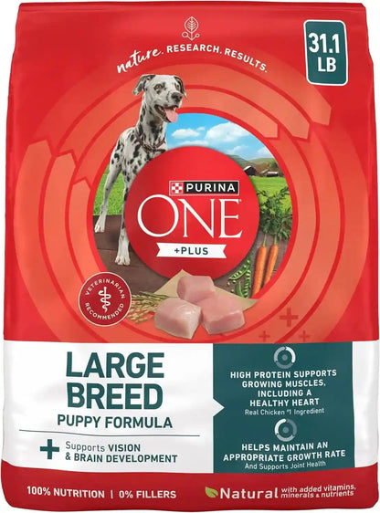 Purina ONE plus Puppy Dry Dog Food for Large Dogs High Protein Growth Support, Real Chicken - 31.1 Lb Bag1