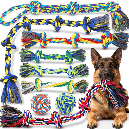 Tough Dog Rope Toys for Aggressive Chewers, Tough Tug of War Dog Toys for Large, Medium & Small Dogs – 5 Pack Including 2 Ropes & 3 Supplies8