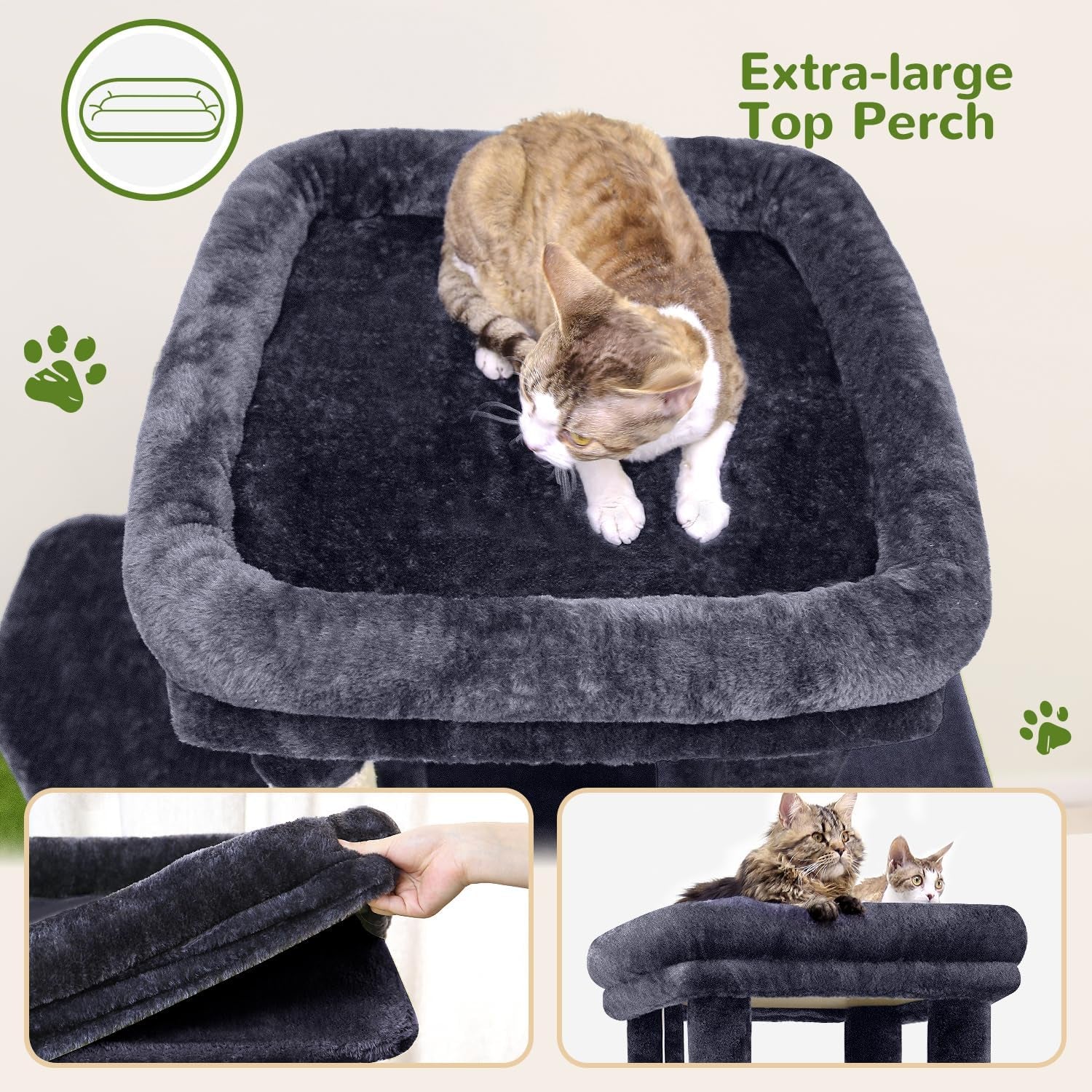 globlazer-cat-tower-for-indoor-cats-heavy-duty-cat-trees-for-large-adult-big-cats-maine-coon-cat-tree-tower-with-scratching-post-extra-large-top-perch-cat-condos-f61-dark-grey-61inch
