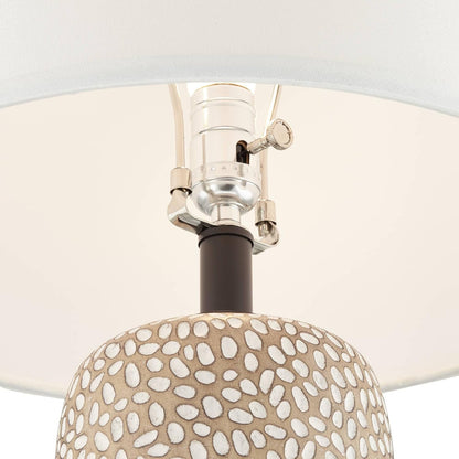 Anna 27 1/4" Tall Table Lamps Set of 2 Coastal Modern | Pebbled Living Room Bedroom Bedside Nightstand House Office Home Reading Kitchen Entryway Console Family White Shade7