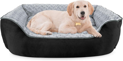 JOEJOY Rectangle Dog Bed for Large Medium Small Dogs - Washable Orthopedic Sofa Bed, Soft Breathable Puppy & Pet Cuddler, Durable Calming Dog Bed with Anti-Slip Bottom, Multiple Sizes, Beige13