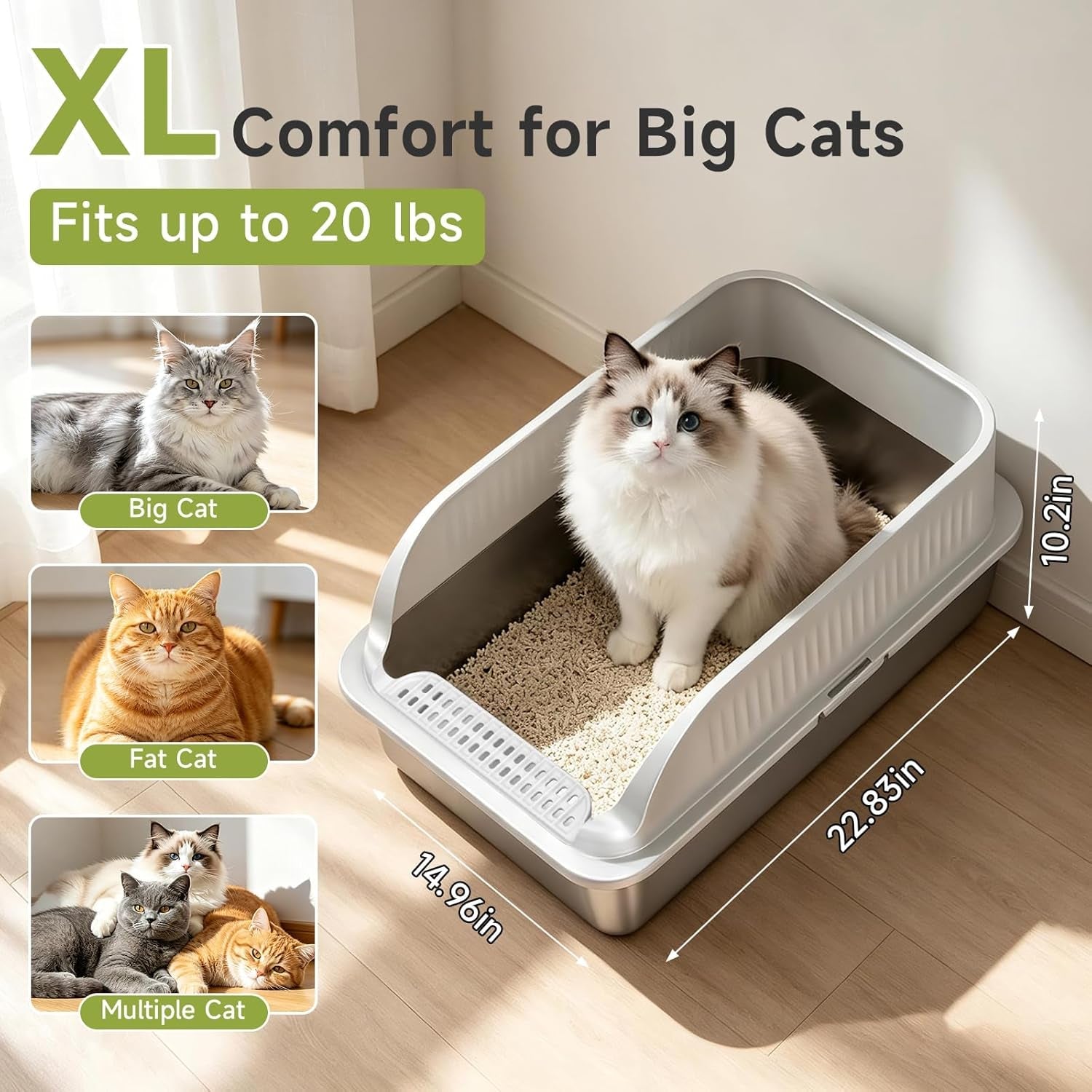 stainless-steel-cat-litter-box-with-lid-xl-metal-high-sided-litter-box-odor-free-open-top-litter-pan-easy-cleaning-anti-urine-leakage-non-stick-includes-scoop-light-grey