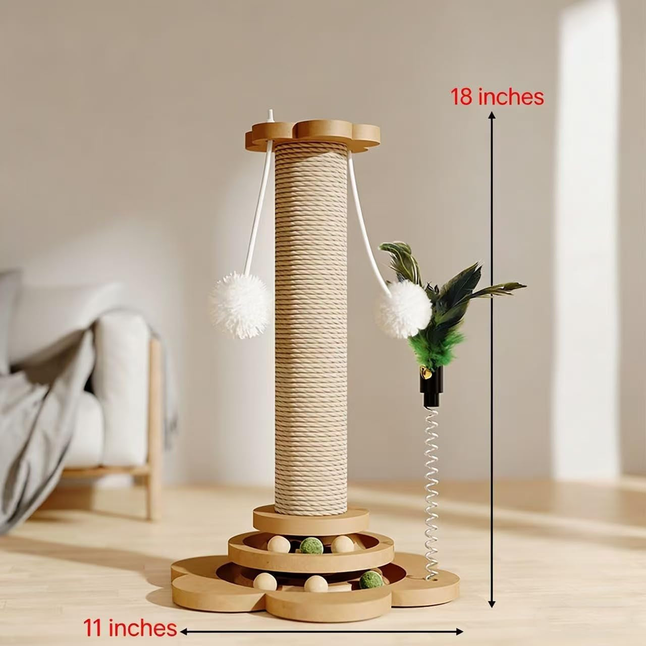 cat-scratching-post-cat-scratchers-for-indoor-cats-natural-sisal-scratcher-with-2-level-trackball-2-hanging-balls-sturdy-cat-scratching-post-4-in-1-interactive-kitten-toy-for-indoor-cats