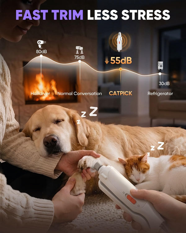 CATPICK 2-In-1 Cat Nail Clippers & Dog Nail Clippers Trimmers for Large Medium Small Dogs Cats Claw Trimmer Quick Sensor and Safety Guard USB Rechargeable with 2 LED Lights Dogs Nail Trimmer5