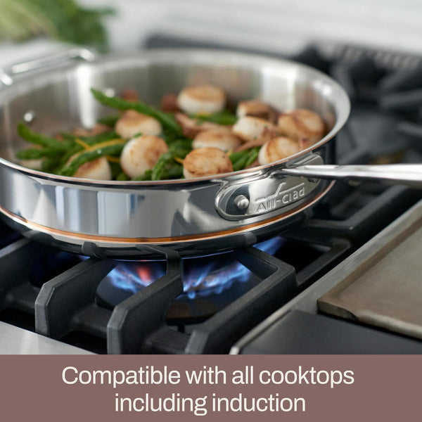 All-Clad Copper Core 5-Ply Stainless Steel Fry Pan 8 Inch Induction Oven Broiler Safe 600F Pots and Pans, Cookware Silver | Unmatched Heat Control and Precision, Elegant Design, Omelet Pan, Induction Compatible, Oven Safe up to 600F4