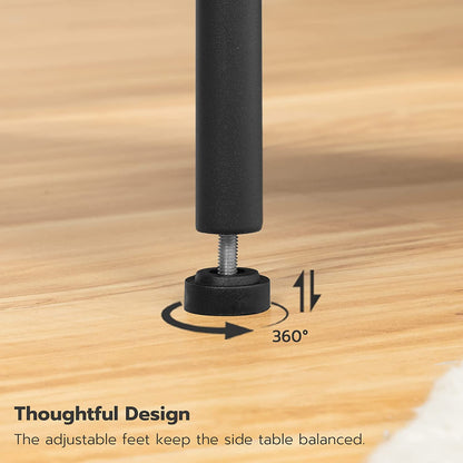 Side Table with Charging Station, Set of 2 End Tables with USB Port and Outlets, Nightstand with 2-Layer Storage Shelves for Small Spaces, Living Room, Bedroom, Rustic Brown BF09UBZP2018