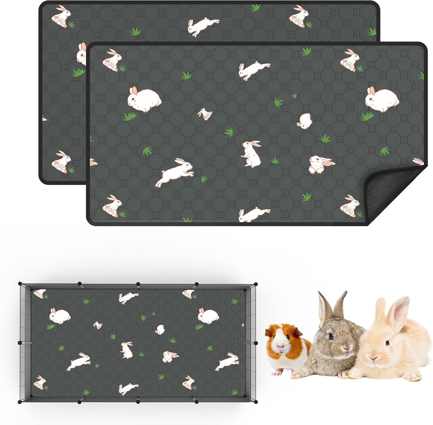 2-pack-guinea-pig-cage-liner-24-x-47-reusable-guinea-pig-bedding-washable-absorbent-pee-pads-for-dogs-rabbit-chinchilla-hamster-leakproof-anti-slip