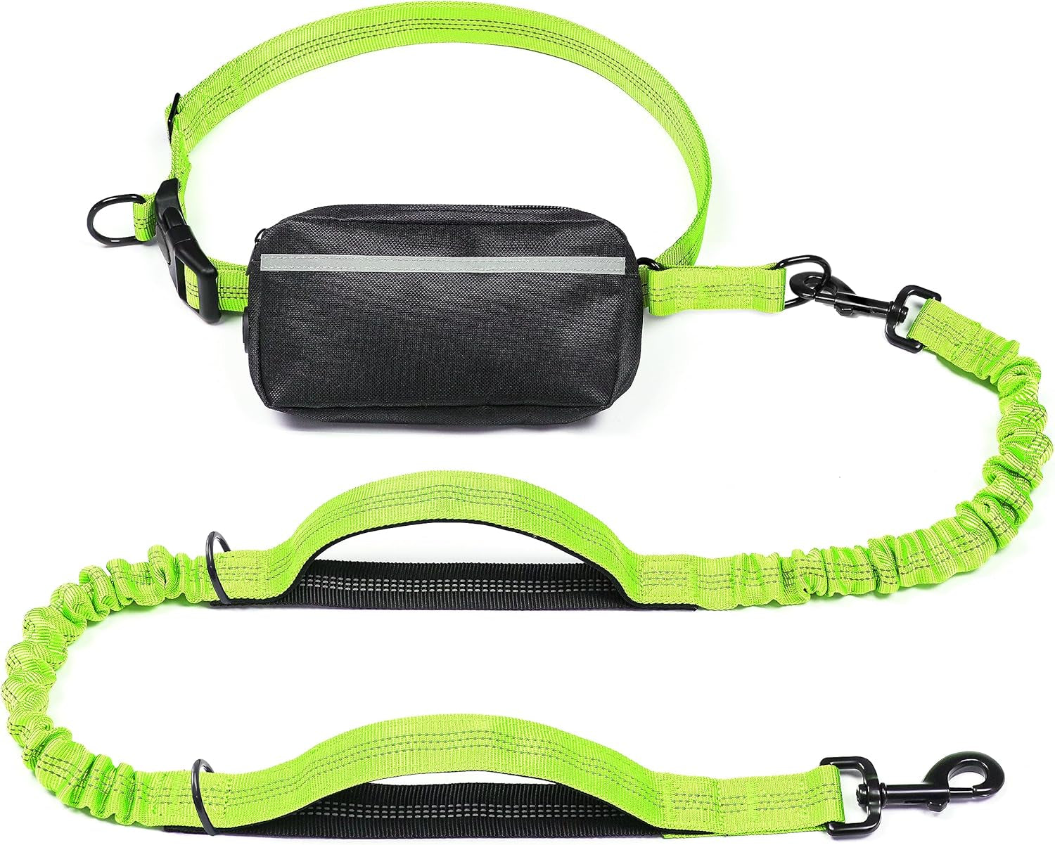 iyoshop-hands-free-dog-leash-with-zipper-pouch-dual-padded-handles-and-durable-bungee-for-walking-jogging-and-running-your-dog-large-25-120-lbs-black