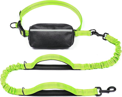 Iyoshop Hands Free Dog Leash with Zipper Pouch, Dual Padded Handles and Durable Bungee for Walking, Jogging and Running Your Dog (Large, 25-120 Lbs, Black)17