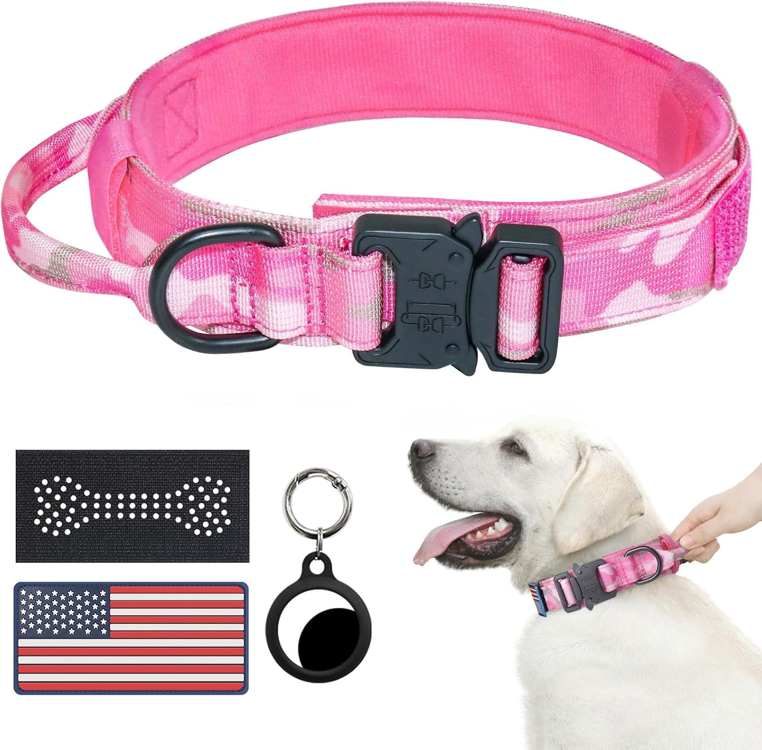 hotsky-tactical-dog-collar-and-leash-set-heavy-duty-military-airtag-dog-collar-with-handle-and-metal-buckle-for-training-and-walking-with-airtag-holder-and-two-patches-pink-camo-m