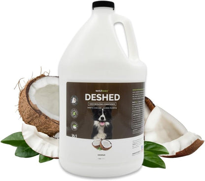 Bark2Basics Deshedding Dog Conditioner for Shedding Control, 1 Gallon 16:1 | Concentrate Makes 16 Gallons; Loosens Undercoat, Reduces Shedding, Coconut Oil, Pet and Puppy Safe, Moisturizing Detangler1