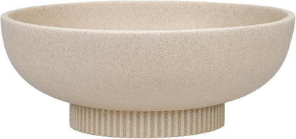 Large Resin Pedestal Decorative Bowl - Modern Handicraft Bowls for Home Decor - Fruit Bowl for Kitchen Counter - Key Bowl for Entryway Table,Artificial Stone Beige1