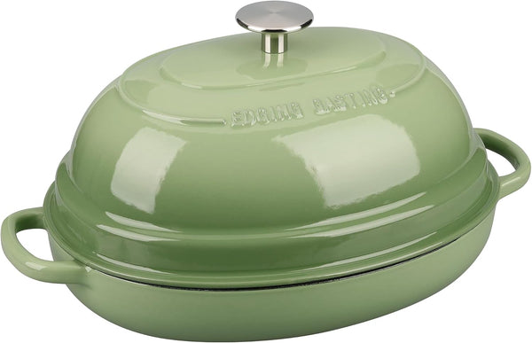 Enameled Oval Cast Iron Dutch Oven Pot with Lid, Bread Dutch Oven for Sourdough Bread Baking, Dutch Oven Bread, Bread Oven, 6QT, Pistachio Green8