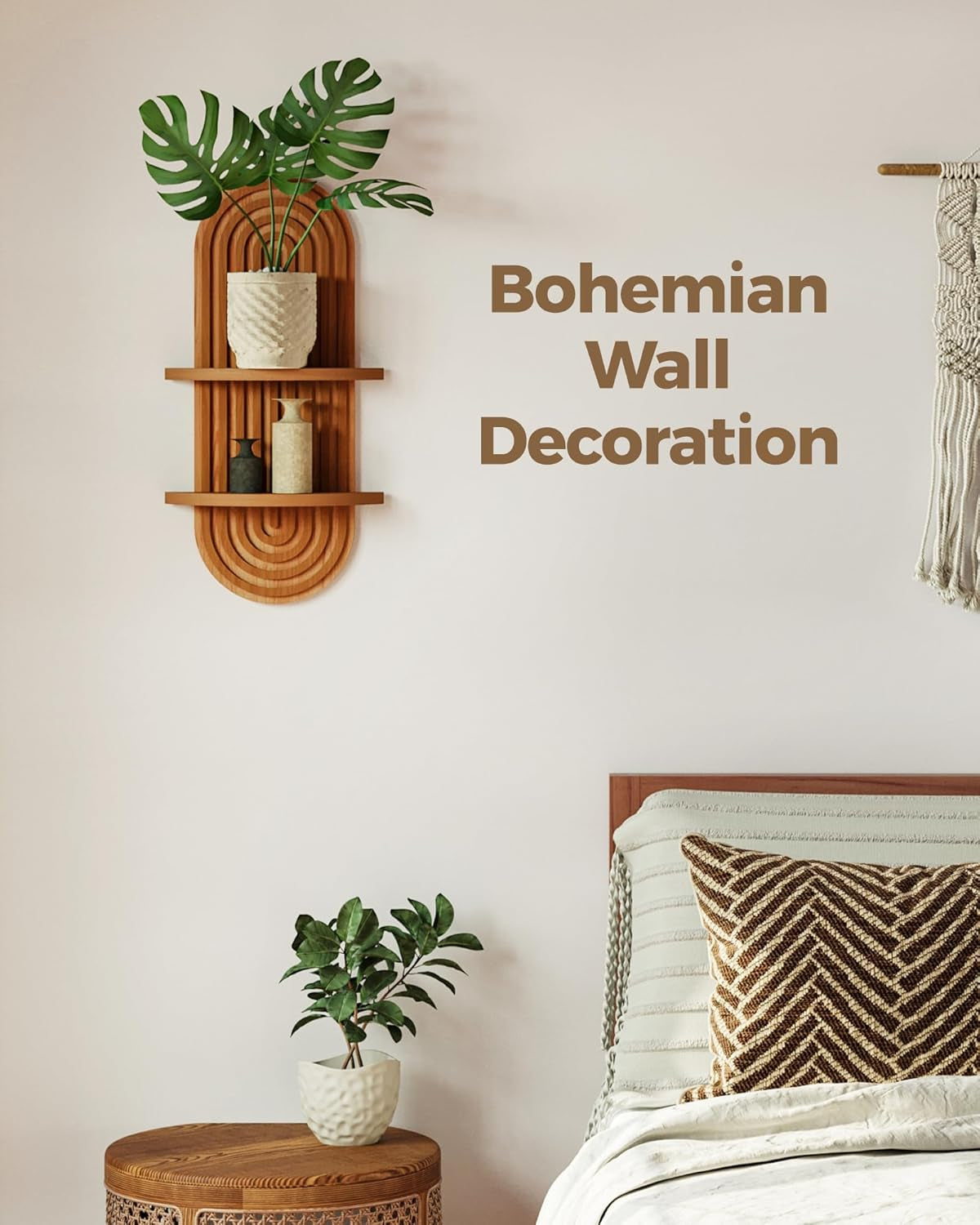 boho-wall-decor-plant-wall-shelf-wood-plant-holder-2-tier-brown-mid-century-modern-decor-hanging-plant-shelf-wooden-floating-shelves-for-home-bedroom-living-room-holding-planter-decoration