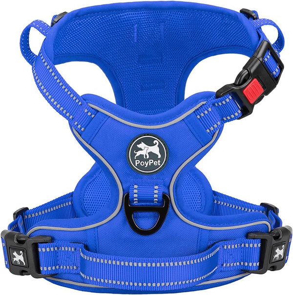 Poypet No Pull Dog Harness, No Choke Front Lead Dog Reflective Harness, Adjustable Soft Padded Pet Vest with Easy Control Handle for Small to Large Dogs(Pink, Medium)15
