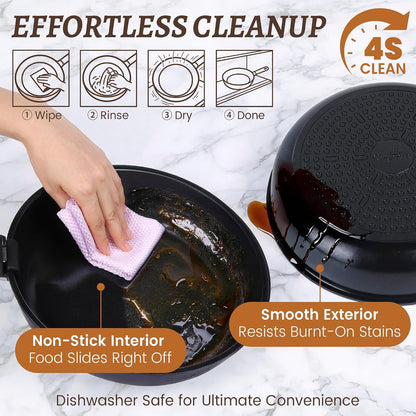 20-Piece Ceramic Nonstick Cookware Set | Detachable Handle, Stackable for RV | Oven & Dishwasher Safe6