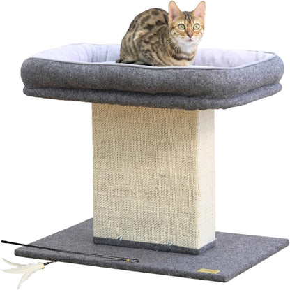 Catry Cat Perch with Washable Replaceable Bed & Wide Sisal Scratching Post | Cat Tree with Washable Replaceable Bed for Large Cats, Thick Sisal Scratching Post, Sturdy Cat Tower, Easy Assembly Cat Tree9